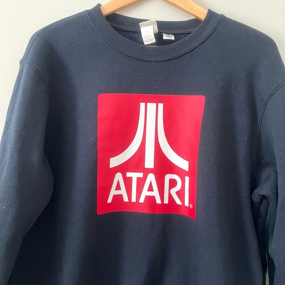 H&M Atari Fleece Lined Navy Sweatshirt Size M - Picture 3 of 5
